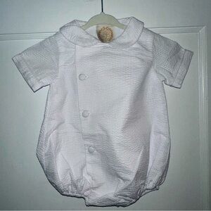 TBBC Beaufort Bonnet Company white seersucker Brock boys bubble NWT